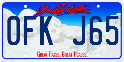 SD license plate 0FKJ65