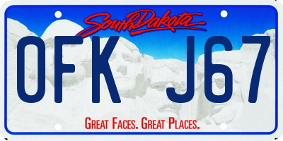 SD license plate 0FKJ67