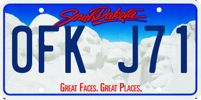 SD license plate 0FKJ71