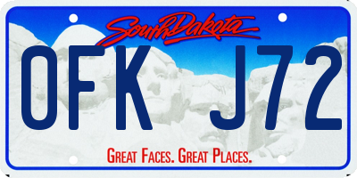 SD license plate 0FKJ72