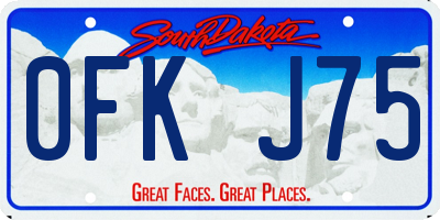 SD license plate 0FKJ75