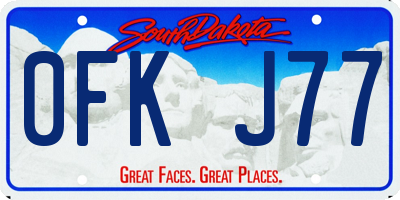 SD license plate 0FKJ77