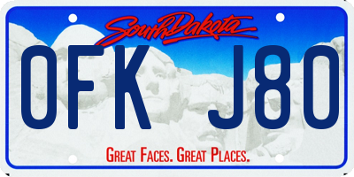 SD license plate 0FKJ80