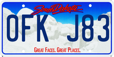 SD license plate 0FKJ83