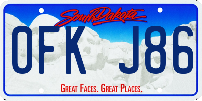 SD license plate 0FKJ86