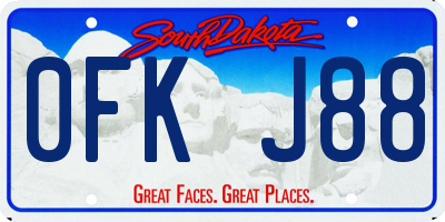 SD license plate 0FKJ88