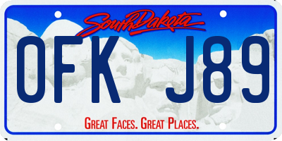 SD license plate 0FKJ89