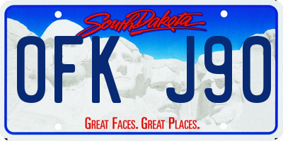 SD license plate 0FKJ90