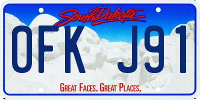SD license plate 0FKJ91