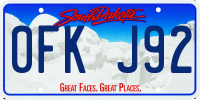 SD license plate 0FKJ92