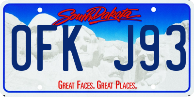 SD license plate 0FKJ93