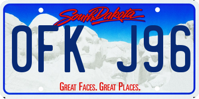 SD license plate 0FKJ96