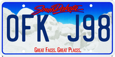 SD license plate 0FKJ98