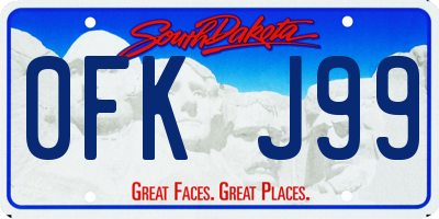 SD license plate 0FKJ99