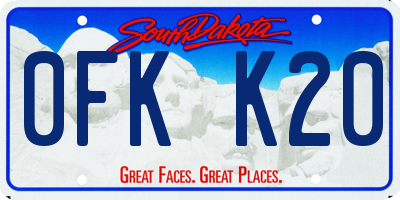 SD license plate 0FKK20