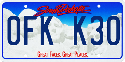 SD license plate 0FKK30