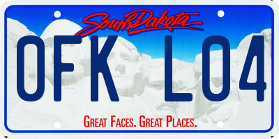 SD license plate 0FKL04