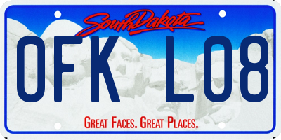 SD license plate 0FKL08