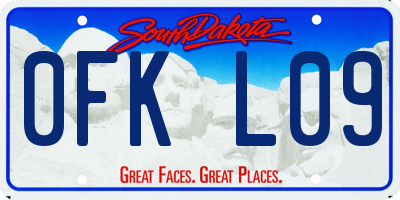 SD license plate 0FKL09