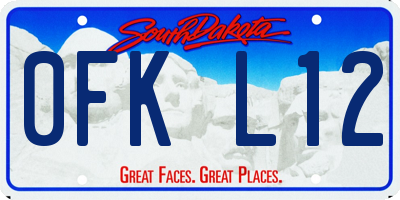 SD license plate 0FKL12
