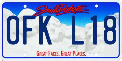 SD license plate 0FKL18