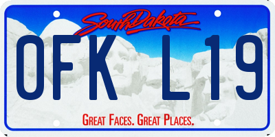 SD license plate 0FKL19