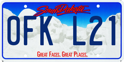SD license plate 0FKL21