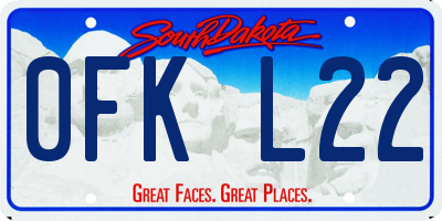 SD license plate 0FKL22