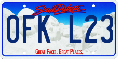SD license plate 0FKL23