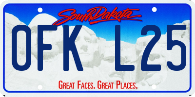 SD license plate 0FKL25