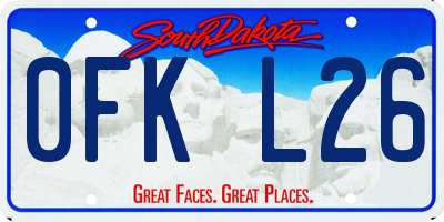 SD license plate 0FKL26
