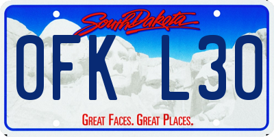 SD license plate 0FKL30
