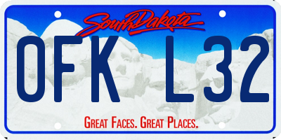 SD license plate 0FKL32