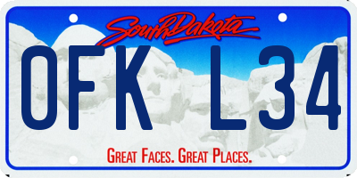 SD license plate 0FKL34