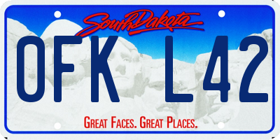SD license plate 0FKL42