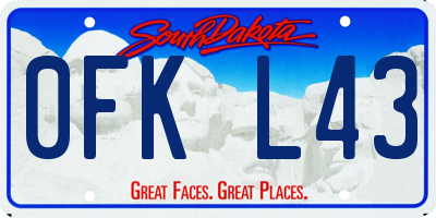 SD license plate 0FKL43