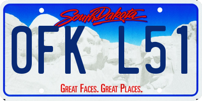 SD license plate 0FKL51