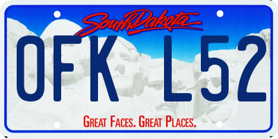 SD license plate 0FKL52