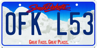 SD license plate 0FKL53
