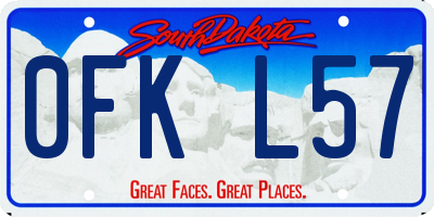 SD license plate 0FKL57