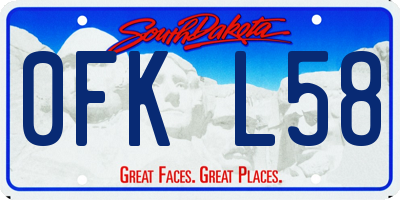 SD license plate 0FKL58