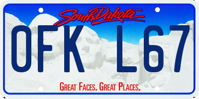 SD license plate 0FKL67