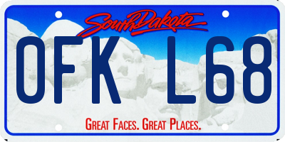 SD license plate 0FKL68