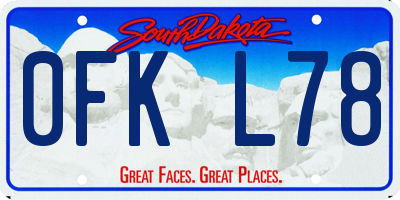 SD license plate 0FKL78