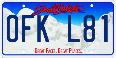 SD license plate 0FKL81