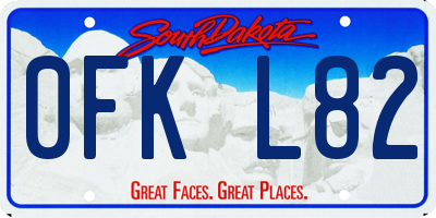 SD license plate 0FKL82