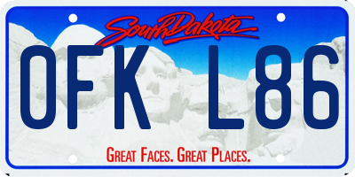 SD license plate 0FKL86