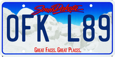 SD license plate 0FKL89