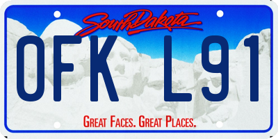 SD license plate 0FKL91