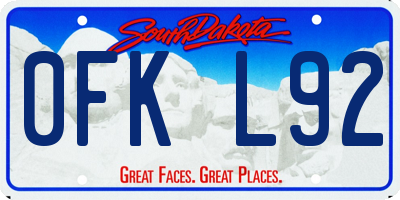 SD license plate 0FKL92